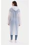 Women's Men's Raincoat with Umbrella Hood and Snap Fasteners - 3