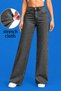Laura Smoked High-Waisted Denim Pants, Women's Loose Wide-Leg Lycra Palazzo Jeans New Season