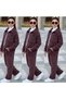 Children's Unisex Corduroy 3-Piece Set - Jacket with Pocket Detail - Turtleneck Sweater - Double Pocket Pants - 5