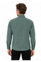 Men's Dark Green Slim Long Sleeve Basic Shirt - 7