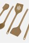 5 Pcs Wheat Fiber Utensil Set, Light Brown - 3