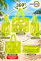 Transparent Colored Pvc Beach Bag 40X40 cm – Water-Resistant, Flamingo Patterned, Large Size Sea Pool Bag - 5