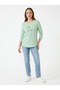 Mint Green Women's Blouse with Side Stripe Detail