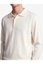 Long Sleeve Viscose Blended Buttoned Polo Collar Knit Sweater - 5