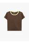 Ribbed Slim Fit Crew Neck Short Sleeve Sports T-Shirt - 5