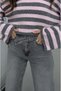 Gray Cross Belt Detailed Jeans - 4