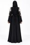 Abaya with Floral Embellishments and Open Sleeves |   Botanical Split Cuff Abaya - 4