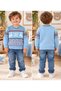 Baby Boy & Child Red Deer and Snowflake Patterned Crew Neck Stretchy Knit Sweater - 3