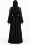 Abaya with Shoulder and Belt Decorations |   Shoulder Motif Belted Abaya - 4