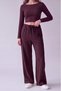 Women's Elastic Waist Wide Leg Knitwear Trousers