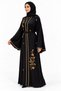 Floral and Branch Embellished Abaya |   Floral Vine Belted Abaya - 3