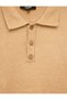Regular Fit Long Sleeve Buttoned Polo Collar Knit Sweater - 4
