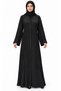 Abaya with Matching Front Edges |   Tonal Front Trim Abaya