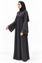 Abaya with Lace Sleeves |   Lace Cuff Long Abaya - 3