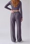 Women's Elastic Waist Wide Leg Knitwear Trousers - 6