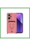 Redmi Note 13 Pro Plus Compatible Case Zuma Silicone with Business Card Holder and Ring - Pink Bezoss