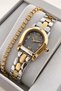 Original Women's Watch - 3 Atm Water Resistant - Gold Silver Color Steel Band - Japanese Movement - 2 Year Warranty - Gift Wristwatch with Stylish Box Hmby2085C2 - 3