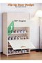 Portable Shoe Rack Organizer 7-Tier Shoe Cabinet 21-Pair shoe Storage Free Standing Stackable Space Shoe Rack dust-proof design for entrance door, White - 6