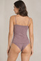Women's 100% Cotton Patterned Lace Tank Top and Panty Set with String Straps. - 4