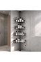 Corner Shower Caddy Tension Pole, 4-Tier No Drill Bathroom Corner Shelf, Rustproof Metal Adjustable