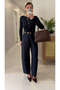 Vinda Navy Blue High Balloon Cut Pants - 4