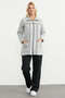 Color Combination Tunic Tracksuit Set - Gray