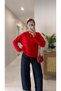 Jolly Red Gold Button Detailed Knitwear - 3