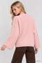 Selanik Knitted Oversize Knitwear Sweater Lkr0002 Pink - 4