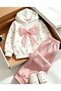 Girls' Embroidered Pearl-Detail Top and Bottom Children's Set - 2