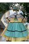 Girl's Lemon Yellow and Green Plaid Detailed Retro Style Birthday Dress + Buckle - 8