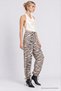 Zebra Patterned Gabardine Trousers Lby0117 Anthracite Cream - 4