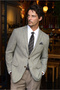 7 Drop Super Slim Fit Extra Slim Fit Wool Striped Mono Collar Classic Jacket