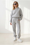 Women's Gray Hooded Thick Tracksuit Set Etkm-0000093 - 4