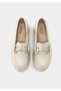 Beige Leather Women's Shoes - 5