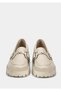Beige Leather Women's Shoes - 3