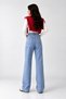 Lycra Boyfriend Wide-Leg Denim Pants - 3
