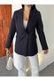 Kruvaze Stylish Women's Blazer Jacket with Collar Buttons