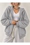 Women's 2-Pack Loose Sleeve Oversize Hooded Full Zipper Pocket Casual Cotton Cardigan - 2