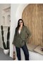 Kruvaze Stylish Women's Blazer Jacket with Collar Buttons