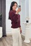 Women's Winter Burgundy Lumiere Stone-Embellished Knit Sweater 20298. - 3
