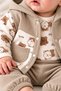 Baby Boy Set Hooded Teddy Bear Patterned 3-Piece Set - 3