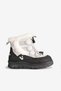 Children's Snow Boots Black and White Fur Collar Drawstring Lace-Up Thick Sole Winter Boots - 2