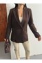 Kruvaze Stylish Women's Blazer Jacket with Collar Buttons