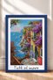 Tutti Al Mare and Begonvilli Coastal Street Framed Painting Italy Poster Wall Decor Itp057 - 3