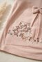 Mila Bebe Collared Ribbed Cotton Dusty Rose Baby Girl Set - 2-Piece Top and Bottom Set with Hedgehog and Bow Detail - 5