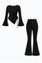 Beige Hijab-Friendly Elegant Pantalon Knitwear Set