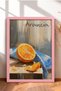 Arancia Yazılı Kesik Portacal Orange Still Life Framed Painting Italy Poster Wall Decor Itp048