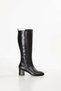 Women's Genuine Leather Wide Ankle Boots Anl.3473 Black Honeycomb