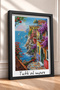 Tutti Al Mare and Begonvilli Coastal Street Framed Painting Italy Poster Wall Decor Itp057 - 2