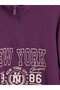 Purple Printed Women's Thick Sweatshirt Tunic - 6